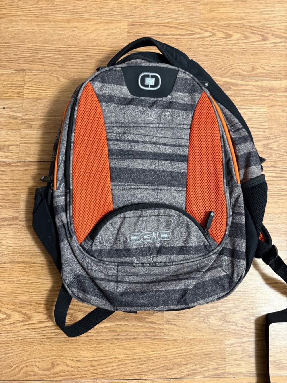 OGIO Men's Gray & Orange Striped Backpack with Mesh Accents